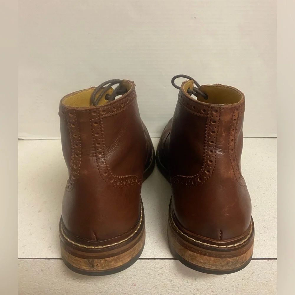 Cole Haan Men's Brown Leather Wingtip Lace-Up  Oxford Boots